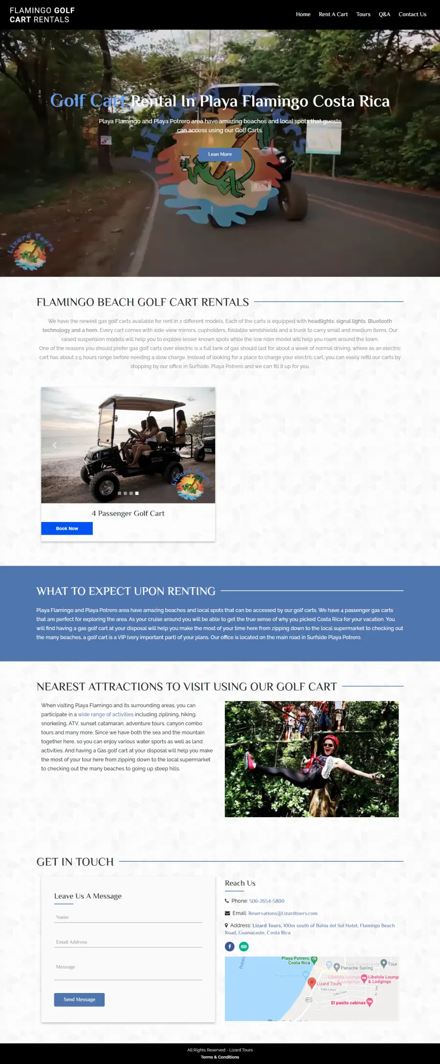 Golf Cart Rental website preview