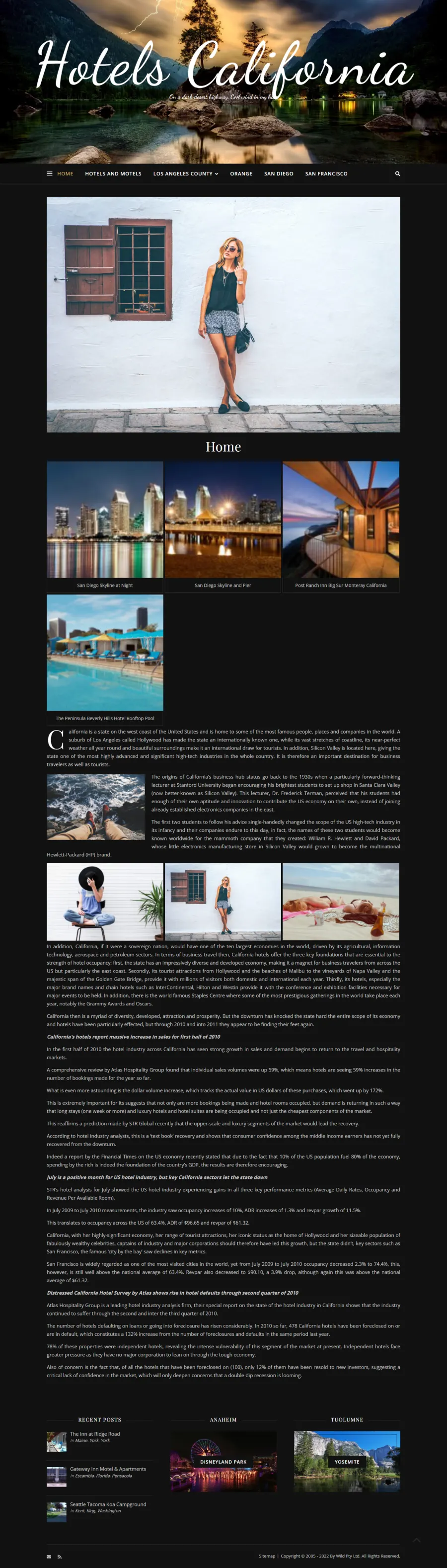 Hotels California website preview