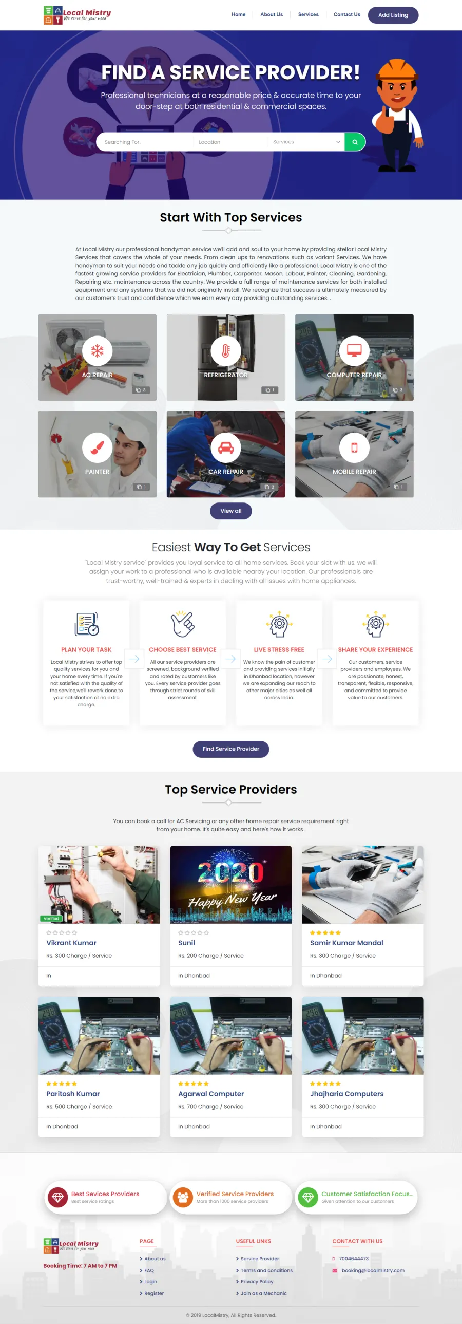 Local Mistry website preview